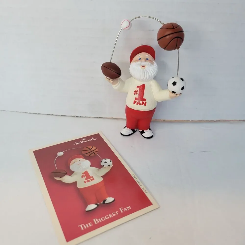 Hallmark Keepsake Christmas Ornament 2002 The Biggest Fan Santa Sports
